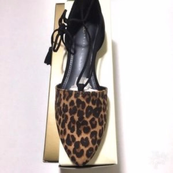 LC LAUREN CONRAD Leopard Animal Print Lace-Up Tassel Flats | Size 7.5 NWT - Picture 5 of 6